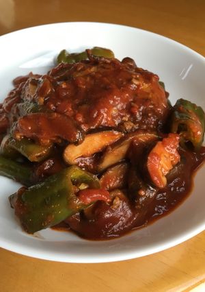 万願寺の入った煮込みハンバーグ♡-レシピのメイン写真