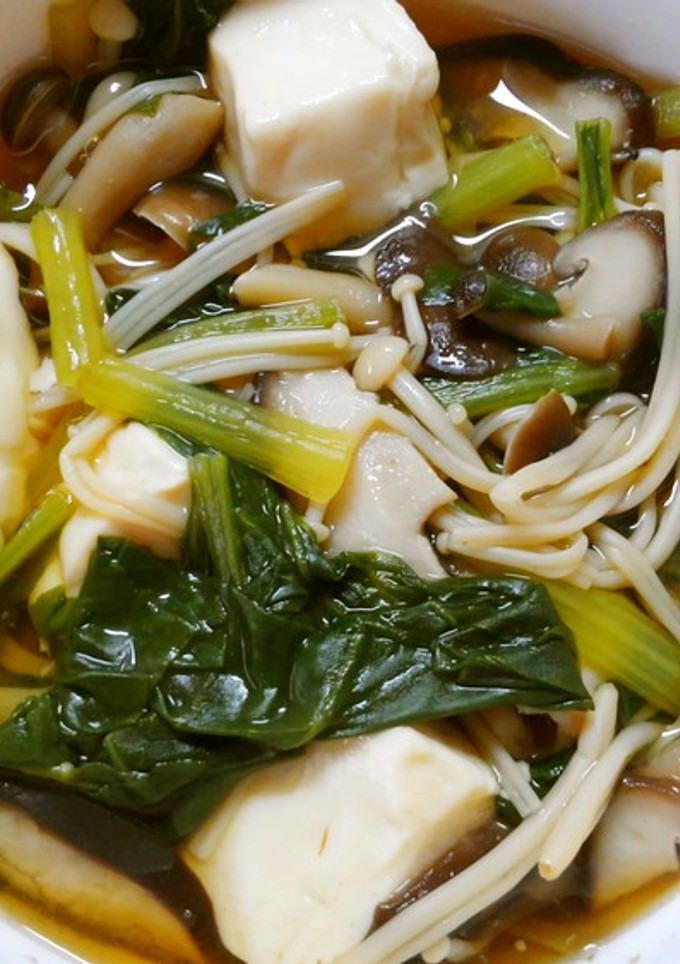 簡単♪絹ごし豆腐と小松菜 きのこの和風煮-レシピのメイン写真