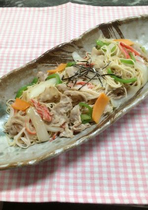 カニカマ入り上海風そうめんチャンプルー♪-レシピのメイン写真