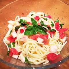 桃とトマトの冷製パスタ-レシピのメイン写真