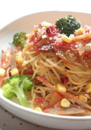 ごぼうとブロッコリーのトマトソースパスタ-レシピのメイン写真