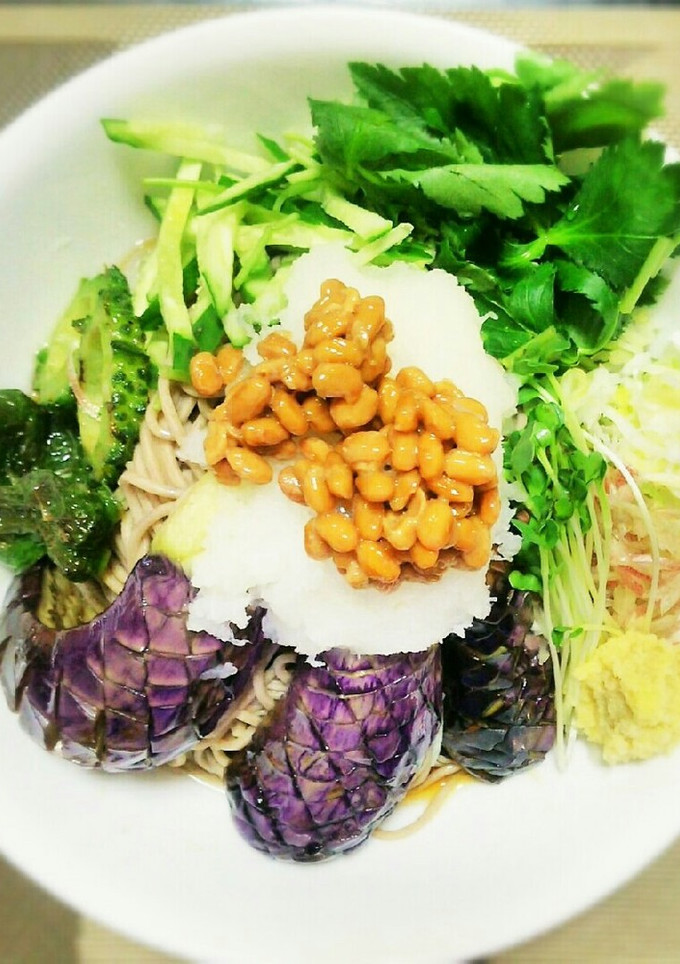 揚げ野菜と納豆のお蕎麦（素麺/うどん）-レシピのメイン写真