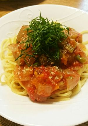 ＊ホットクック＊夏野菜の梅トマトパスタ-レシピのメイン写真