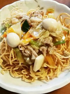 簡単☆かた焼きそばon海鮮あんかけ-レシピのメイン写真