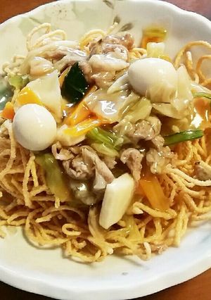 簡単☆かた焼きそばon海鮮あんかけ-レシピのメイン写真