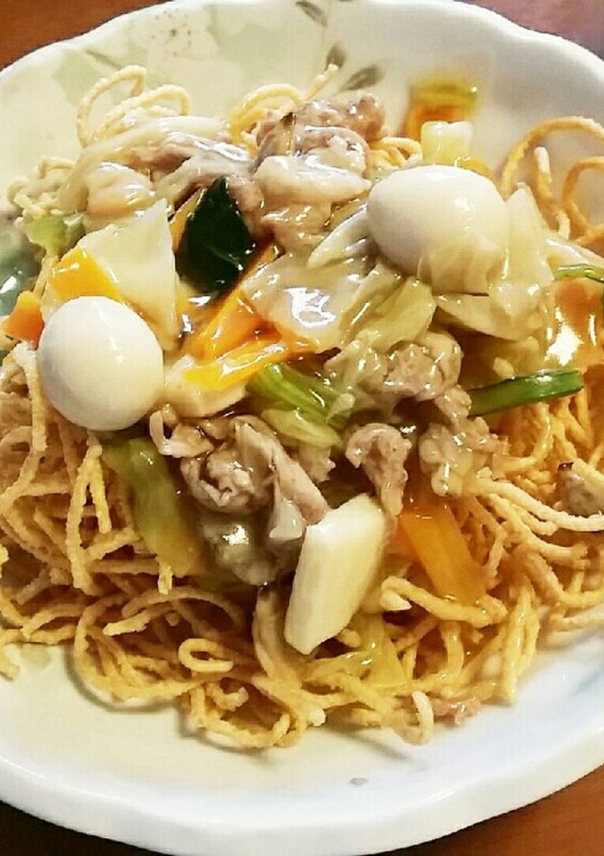 簡単☆かた焼きそばon海鮮あんかけ-レシピのメイン写真