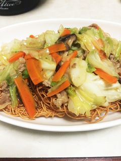 そうめんリメイク♡そうめん素揚げ皿うどん-レシピのメイン写真