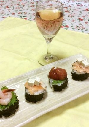 ワインとのマリアージュ♪にぎらずし-レシピのメイン写真