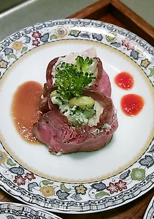 ローストビーフポテトサラダ巻・お通し-レシピのメイン写真