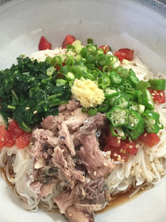 鯖の水煮缶でぶっかけそうめん-レシピのメイン写真