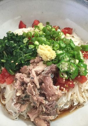 鯖の水煮缶でぶっかけそうめん-レシピのメイン写真
