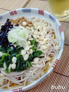 モロヘイヤと納豆のネバネバ蕎麦-レシピのメイン写真