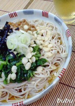 モロヘイヤと納豆のネバネバ蕎麦-レシピのメイン写真