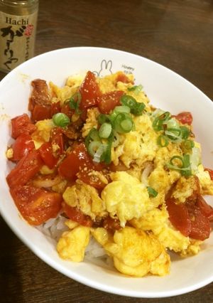 ミニトマトを使って絶品トマ玉丼♪-レシピのメイン写真