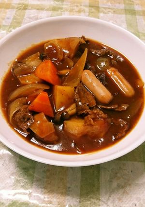 市販ルーと薄切り肉でお手軽ビーフシチュー-レシピのメイン写真