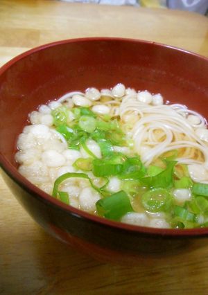 そうめんと揚げ玉の味噌汁-レシピのメイン写真