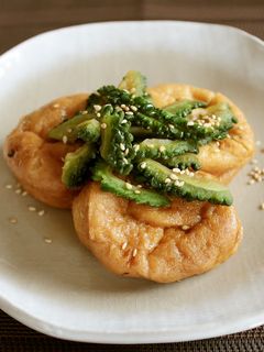 レンジで簡単!ゴーヤとがんもどきの煮物-レシピのメイン写真