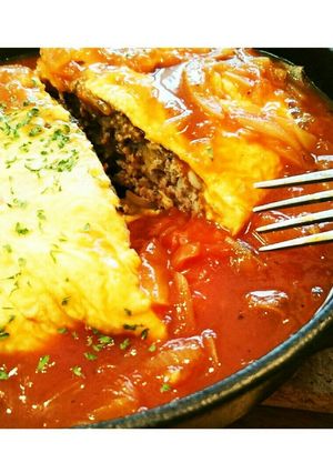 スキレット*ふわとろオムバーグ-レシピのメイン写真