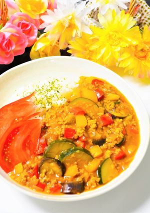 ラタトゥイユ風♪カラフルキーマカレー♡-レシピのメイン写真