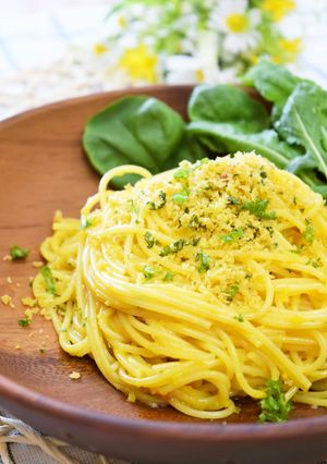 ふりかけパン粉で簡単♡たまごパスタ♪-レシピのメイン写真