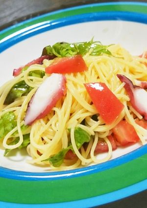 タコとトマトのベビーリーフの冷製パスタ-レシピのメイン写真