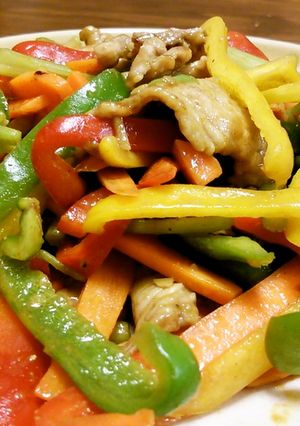 カレー味でシャキッと肉野菜炒め♪-レシピのメイン写真