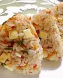 桜海老チーズ大葉おかかの混ぜご飯