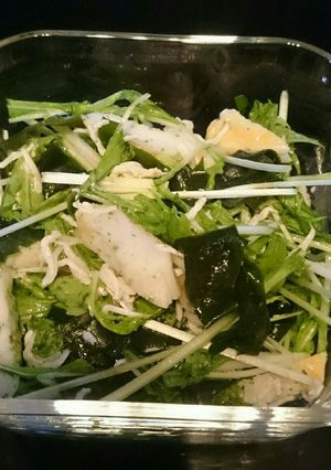サッパリ！水菜とワカメの和え物☆-レシピのメイン写真