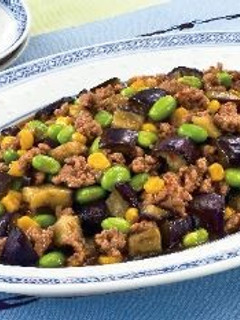 枝豆となすとコーンの肉あん炒め-レシピのメイン写真