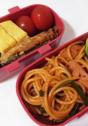 大学生お弁当！メインはナポリタン！-レシピのメイン写真