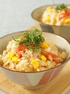 ツナとトマトのみそ炊き込みご飯-レシピのメイン写真