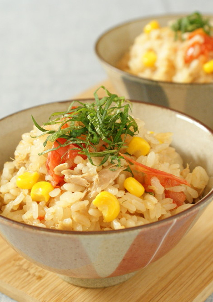 ツナとトマトのみそ炊き込みご飯-レシピのメイン写真