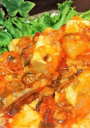 節約★ソースが絶品【豆腐のチリソース】♪-レシピのメイン写真