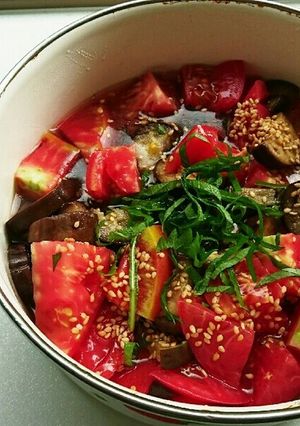 【べんりで酢】茄子とトマトの酢の物-レシピのメイン写真