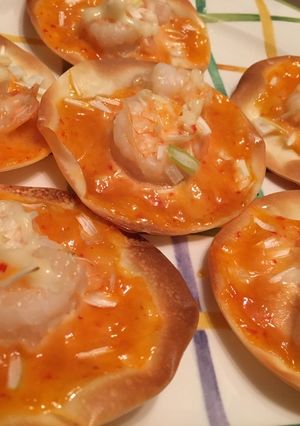 えびマヨ風餃子の皮ピザ-レシピのメイン写真