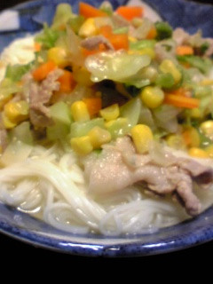 野菜たっぷり☆豚しゃぶ風そうめん-レシピのメイン写真