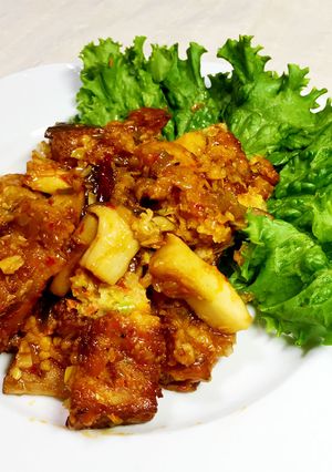 ベジローストとエリンギのチリソース-レシピのメイン写真