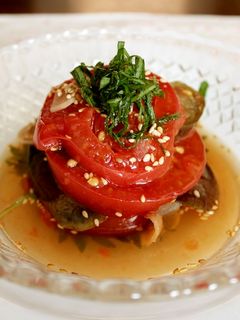 レンジで簡単!なすとトマトの和風マリネ-レシピのメイン写真