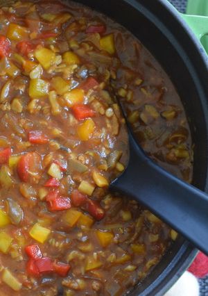 ストウブで無水キノコのドライカレー-レシピのメイン写真