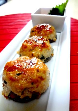 梅シソつくねのレンコン焼き-レシピのメイン写真
