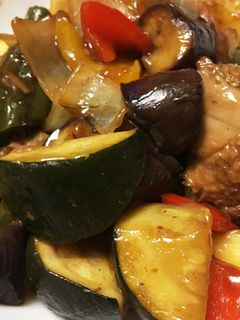 夏野菜黒酢肉-レシピのメイン写真