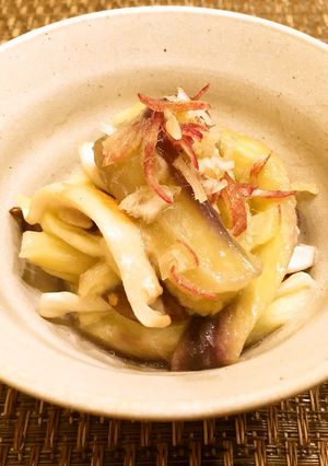 蒸しなすときのこのからしあえ-レシピのメイン写真