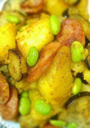 じゃがいもと茄子と枝豆粒マスタードカレー-レシピのメイン写真