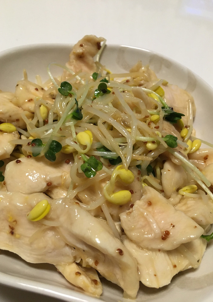 ささみと豆もやしのマスタードソース和え-レシピのメイン写真