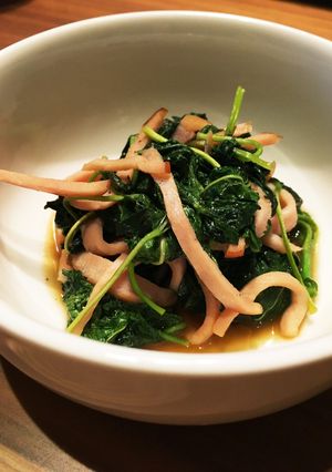 モロヘイヤとハムの炒め物-レシピのメイン写真