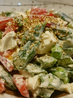 オクラとトマトと豆腐のゴママヨサラダ-レシピのメイン写真