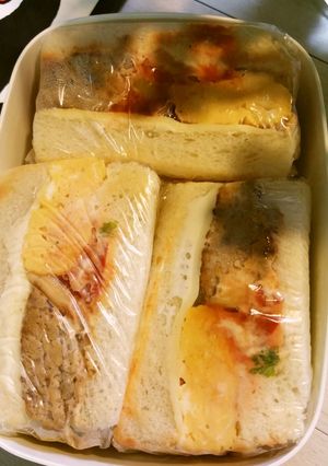 ハンバーグと玉子焼きのサンドイッチ♣弁当-レシピのメイン写真