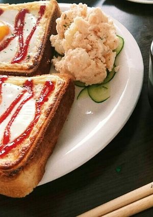 おうちカフェ超簡単半熟卵のエッグトースト-レシピのメイン写真