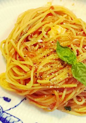 ツナとシラスのトマトパスタ-レシピのメイン写真