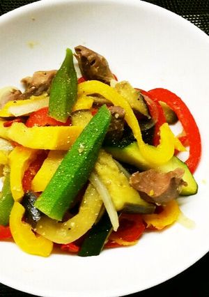 砂肝と夏野菜の爽やか炒め-レシピのメイン写真